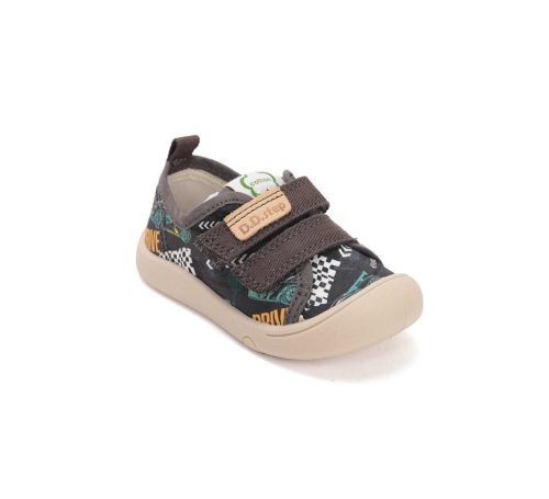 26-os D.D.Step Kisfiú vászoncipő, versenyautós, szürke 