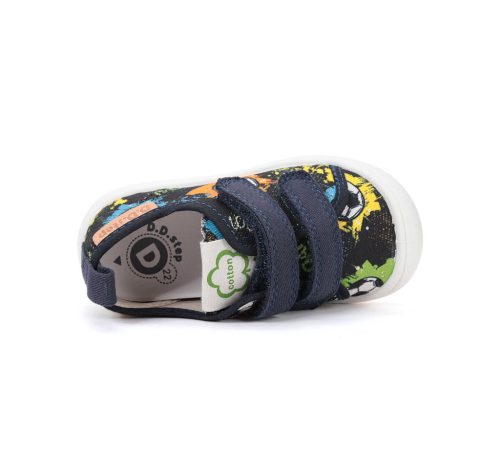 22-es D.D.Step Kisfiú Vászoncipő, focilabdás, sötétkék 