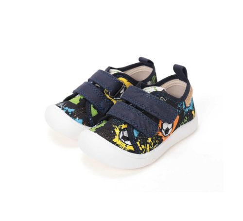 22-es D.D.Step Kisfiú Vászoncipő, focilabdás, sötétkék 