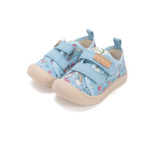 25-ös D.D.Step Kislány vászoncipő, unikornisos, világoskék
