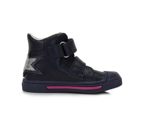 Ponte20 Szupinált kislány bokacipő, kék- csillagos