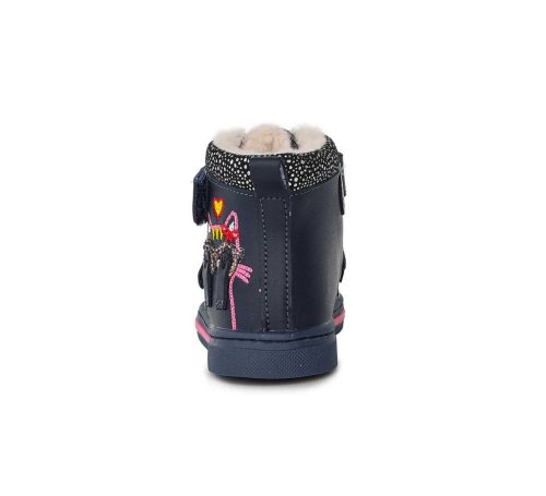 Ponte20 Szupinált kislány Bélelt bokacipő, cicás, kék