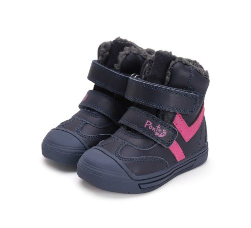 29-es Ponte20 Kislány Szupinált Bélelt Bokacipő, sötét kék/pink