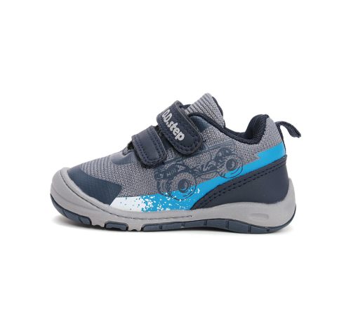 31-es D.D.Step Kisfiú sportcipő, autós mintával, szürke/kék