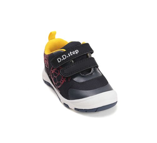 21-es D.D.Step Kisfiú sportcipő, focilabda mintával, fekete/sötétkék 