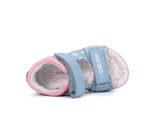 27-es D.D.Step Kislány szandál, virágmintás, világoskék