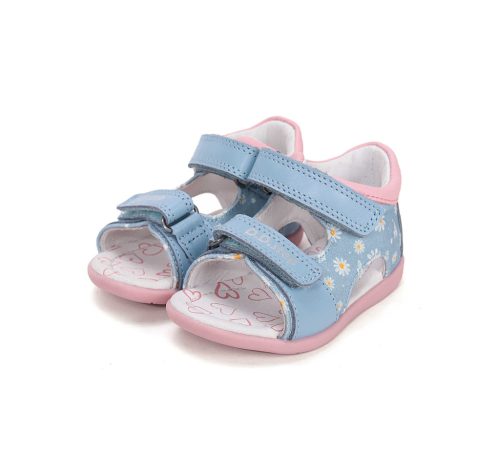 27-es D.D.Step Kislány szandál, virágmintás, világoskék