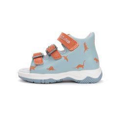   20-as D.D.Step Kisfiú szandál, dinós, világoskék/narancs