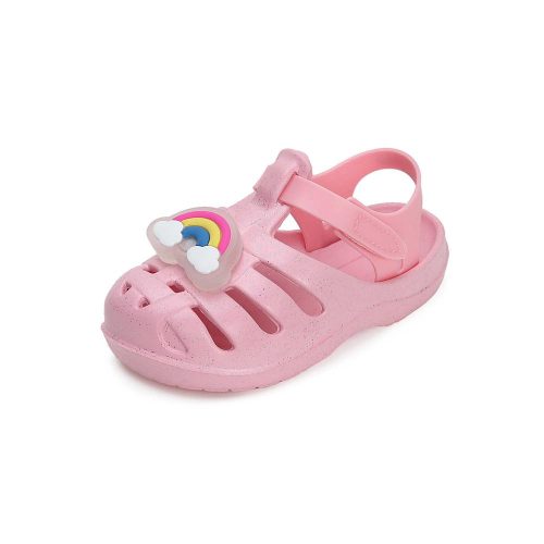 21-es D.D.Step Kislány Led-es Papucs, szivárvány, rózsaszín