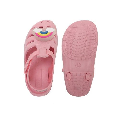 21-es D.D.Step Kislány Led-es Papucs, szivárvány, rózsaszín