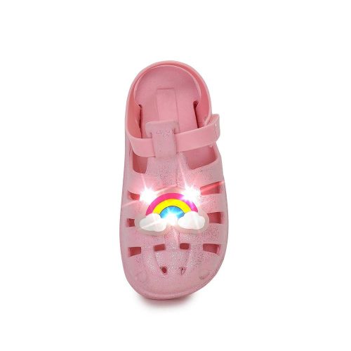 21-es D.D.Step Kislány Led-es Papucs, szivárvány, rózsaszín