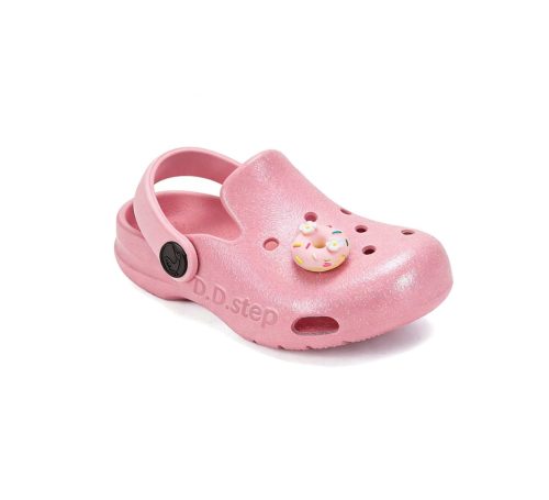22/23-as D.D.Step Kislány papucs, fánk díszítéssel, rózsaszín