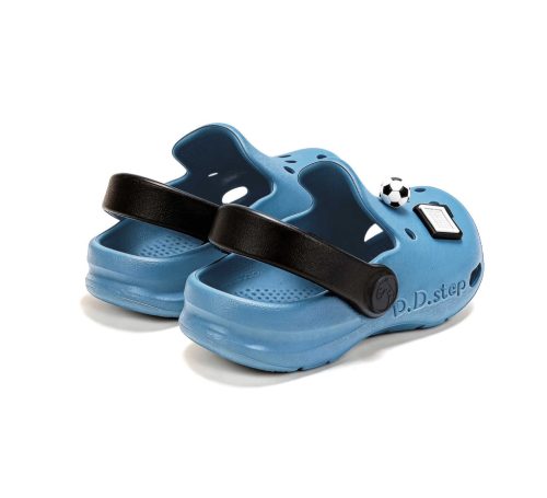 22/23-as D.D.Step Kisfiú papucs, focis mintával, kék 