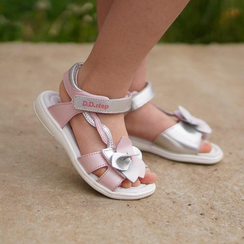 D.D.step lány szandál - nagy virágos, rózsaszín
