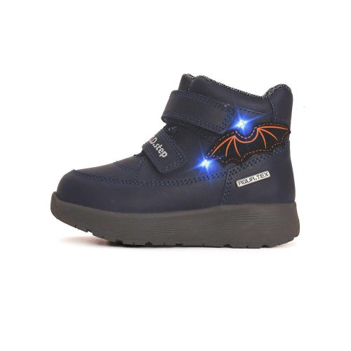 31-es D.D.Step Kisfiú vízálló LED-es átmeneti cipő, denevér, sötét kék