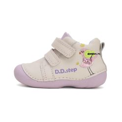   19-es D.D.Step Kislány "első lépés" zárt cipő, madárkás, krém