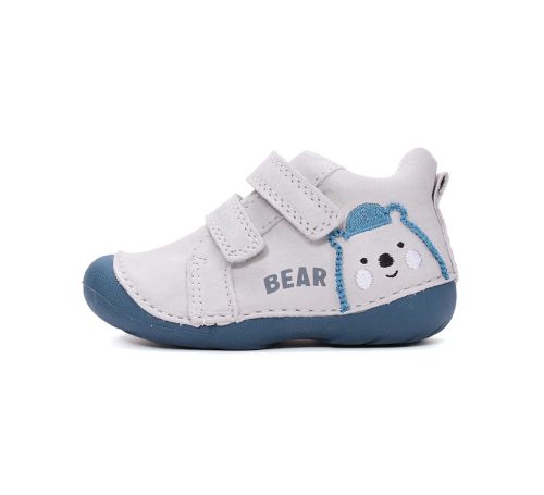 22-es D.D.Step Kisfiú Első lépés zárt cipő, macis, szürke/kék 