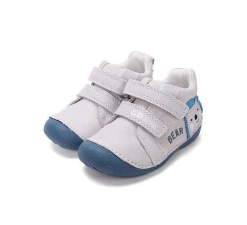 22-es D.D.Step Kisfiú Első lépés zárt cipő, macis, szürke/kék 