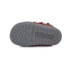 D.D.Step Kislány Barefoot virágos zárt cipő, piros