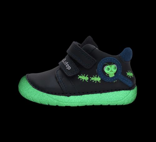 23-as D.D.Step Kisfiú Barefoot Zárt cipő, bogaras mintával, kék 
