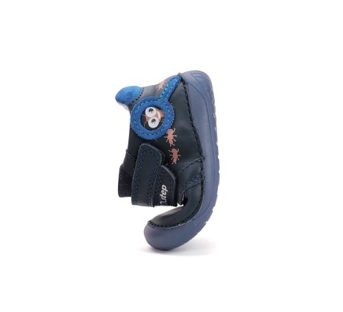 23-as D.D.Step Kisfiú Barefoot Zárt cipő, bogaras mintával, kék 