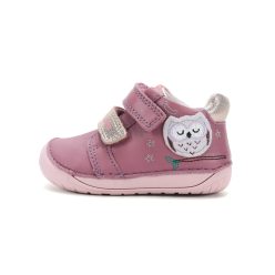   22-es D.D.step Kislány Barefoot Zárt cipő, bagoly mintával, málna 
