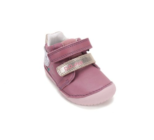 23-as D.D.step Kislány Barefoot Zárt cipő, bagoly mintával, málna 