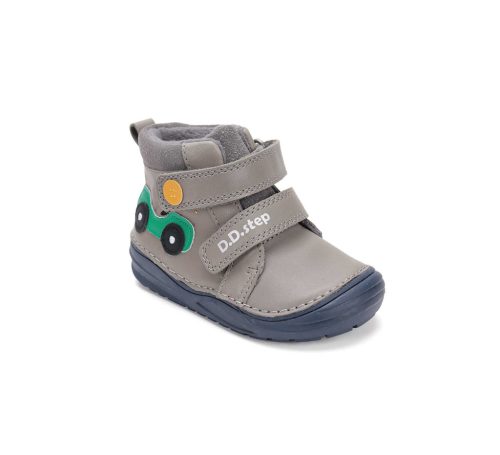 20-as D.D.Step Kisfiú Zárt cipő, autós mintával, szürke