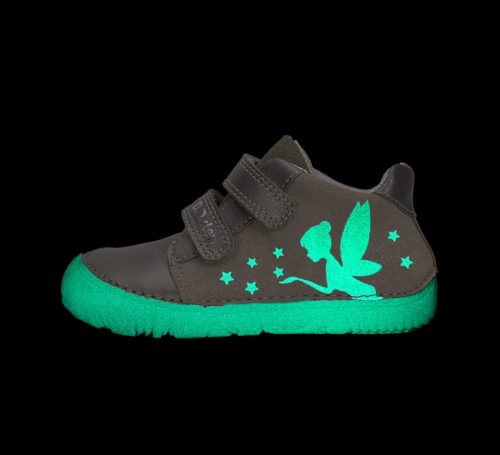 30-as D.D.Step Kislány Barefoot zárt cipő, fluoreszkáló, tündér mintával, pezsgő színben 