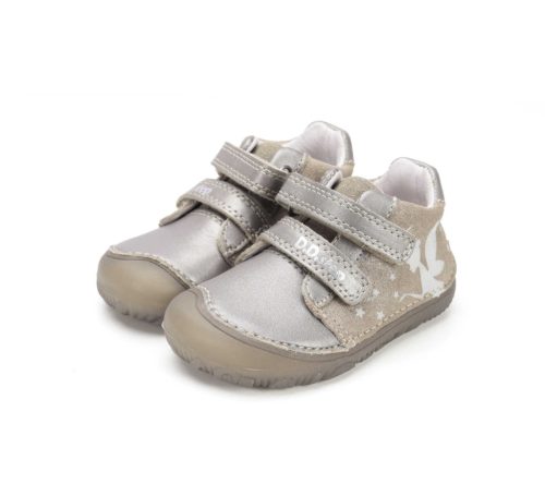 30-as D.D.Step Kislány Barefoot zárt cipő, fluoreszkáló, tündér mintával, pezsgő színben 