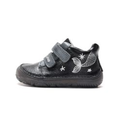   28-as D.D.step Kislány Barefoot Zárt cipő, sellő mintával, fekete 