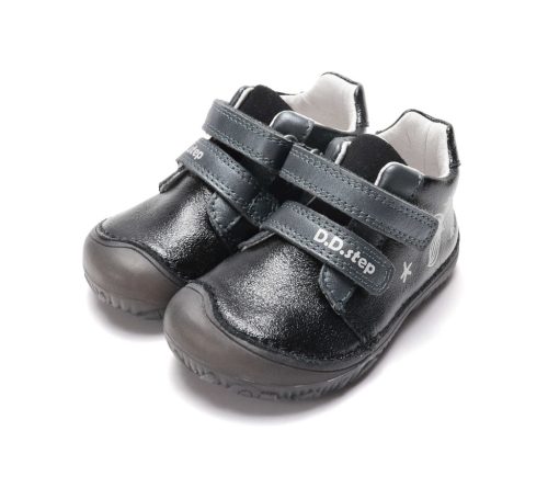 28-as D.D.step Kislány Barefoot Zárt cipő, sellő mintával, fekete 