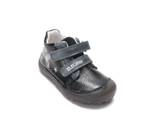 28-as D.D.step Kislány Barefoot Zárt cipő, sellő mintával, fekete 