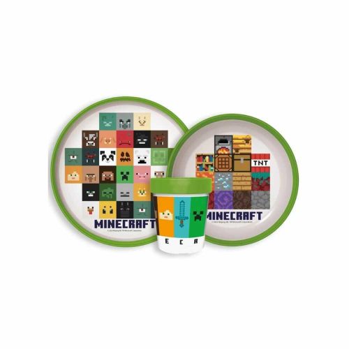 Minecraft csúszásmentes étkészlet, micro műanyag szett