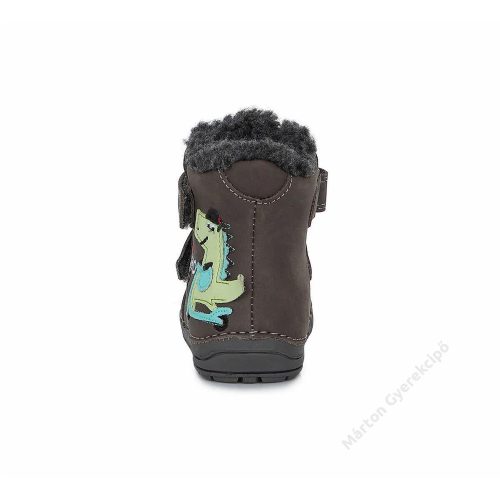 21-es D.D.Step Kisfiú Bélelt bokacipő, dinós, szürke