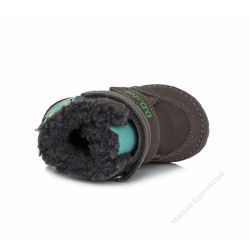 21-es D.D.Step Kisfiú Bélelt bokacipő, dinós, szürke