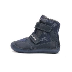   29-es D.D.Step Kisfiú Barefoot Bélelt bokacipő, fluoreszkáló talppal, sötétkék