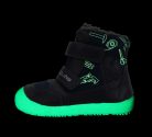 30-as D.D.Step Kisfiú Barefoot Bélelt bokacipő, fluoreszkáló talppal, sötétkék