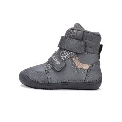   29-es D.D.Step Kislány Barefoot Bélelt bokacipő, fekete-szürke