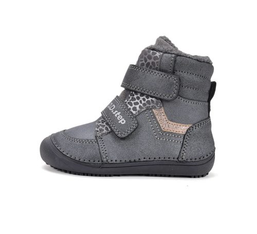 29-es D.D.Step Kislány Barefoot Bélelt bokacipő, fekete-szürke