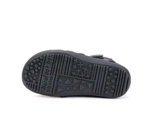 29-es D.D.Step Kislány Barefoot Bélelt bokacipő, fekete-szürke