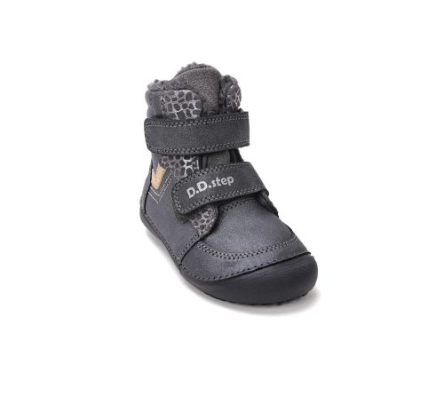 29-es D.D.Step Kislány Barefoot Bélelt bokacipő, fekete-szürke