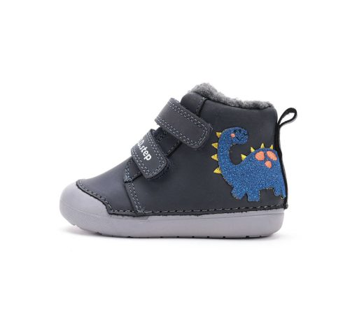 20-as D.D.Step Kisfiú Első lépés Bélelt bokacipő, dinós, sötétkék 