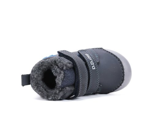 20-as D.D.Step Kisfiú Első lépés Bélelt bokacipő, dinós, sötétkék 