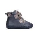 25-ös D.D.Step Kislány Barefoot bélelt bokacipő, pillangós, sötét kék
