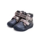 25-ös D.D.Step Kislány Barefoot bélelt bokacipő, pillangós, sötét kék
