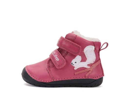 21-es D.D.Step Kislány Barefoot Bélelt bokacipő, mókusos, rózsaszín