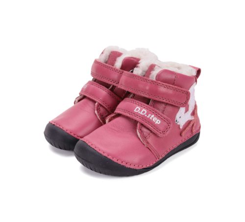 21-es D.D.Step Kislány Barefoot Bélelt bokacipő, mókusos, rózsaszín