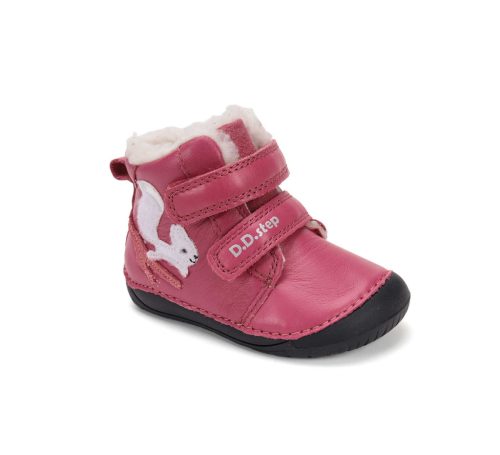 21-es D.D.Step Kislány Barefoot Bélelt bokacipő, mókusos, rózsaszín