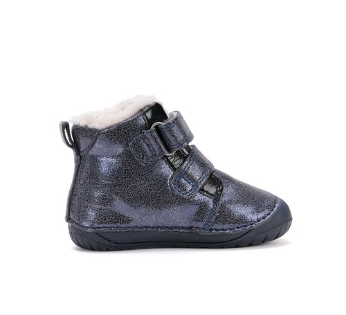 23-as D.D.Step Kislány Barefoot Bélelt bokacipő, madárkás, sötétkék